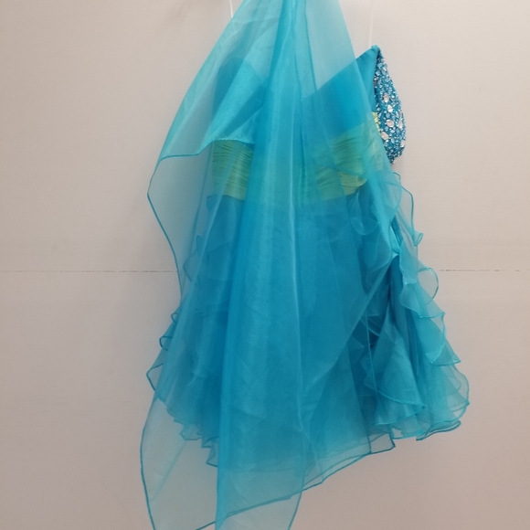 NWT Homecoming Dress size 2XL Turquoise/ Lime - Picture 6 of 6